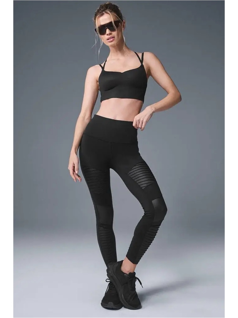 Alo Yoga Moto Legging Black/Black Glossy Small
